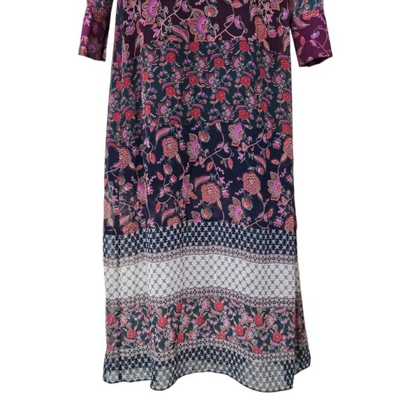 Cabi Festive Long Sleeve Floral Boho Maxi Dress Sz S - Picture 5 of 11